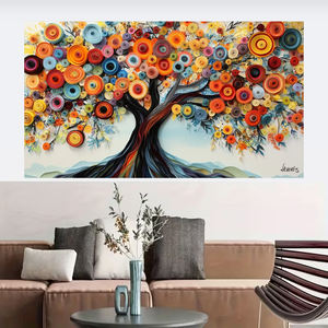 OEM キャンバス掛け絵 抽象的なカラフルな木、モダンな風景画ポスター＆ウォールプリント、ワンピースカスタマイズ - Product Image 5