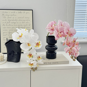 9 teste rivestite in lattice reale tocco orchidea decorazione per la casa di nozze orchidea fiori artificiali Phalaenopsis farfalla orchidea fiore - Product Image 3