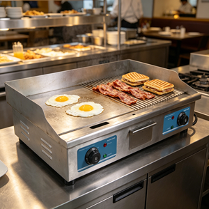 Electric Stainless Steel <b>Griddle</b> Commercial <b>Flat</b> <b>Top</b> Grill 4.4kW 220-240V Countertop Cooking Equipment - Product Image 4