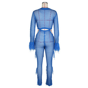 <span class=keywords><strong>Mono</strong></span> de punto para mujer, de manga larga, color liso, <span class=keywords><strong>con</strong></span> aberturas, sexy, casual, ajustado, por encima de la rodilla, hecho a mano, <span class=keywords><strong>con</strong></span> <span class=keywords><strong>flecos</strong></span>. - Product Image 6
