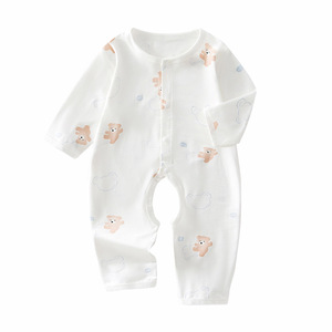 Body para bebé, ropa fina de verano transpirable unisex con entrepierna abierta, modal, para recién nacidos - Product Image 5
