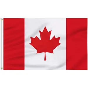 マーケティングプロモーション3x5FTカナダ国旗カラフルな白赤旗メープルリーフプリントカナダ防水屋外装飾