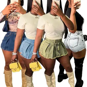 2024 Zomer Nieuw Aankomen Oude Wens Mode Shorts Grote Elastische Rok Voor Vrouwen Denim Overshorts