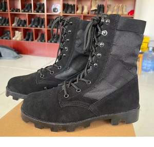 TST0229 Bottes longues en daim noir durables avec semelle Panama - Product Image 3