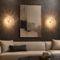 Lampe murale LED Art Déco en fer forgé en forme de feuille de lotus, style nordique luxueux et moderne, pour salle de bain