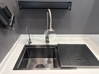 Module de cuisine extérieure modulaire à double fonction, comptoir de bar extérieur intégré et station de cuisson, pod de restauration préfabriqué résistant aux intempéries