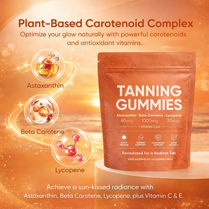 Gummies bronzantes OEM en gros, marque privée, oursons gommeux avec Astaxanthine et L-Tyrosine, 2 gummies par dose - Product Image 2