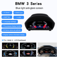 Système Linux universel, écran LCD numérique de 12,3 pouces, affichage de la pression des pneus, affichage HUD du véhicule, tableau de bord de voiture pour BMW Série 3