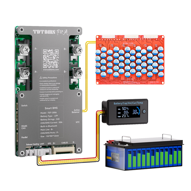 12V 100AH Lithium Battery BMS with GPS BT LCD , Intelligent Battery Management System for E-bike 2/3/4 Wheeled Electric Vehicle
