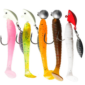 Spiral T Tail Soft Bait <b>Floating</b> Lure For Bass Mandarin Fish Topmouth Culter Drop <b>Fishing</b> Texas Rig Slow Sinking Worm - Product Image 2