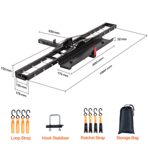Soporte <span class=keywords><strong>de</strong></span> sujeción <span class=keywords><strong>para</strong></span> motocicleta con montaje <span class=keywords><strong>de</strong></span> <span class=keywords><strong>enganche</strong></span> <span class=keywords><strong>de</strong></span> 2 "con correas y estabilizador <span class=keywords><strong>de</strong></span> gancho <span class=keywords><strong>para</strong></span> camión y coche - Product Image 2