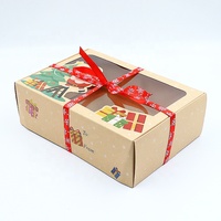 Emballage recyclable personnalisé de bonbons chocolat pomme Boîtes de Noël Boîte cadeau de Noël avec fenêtre