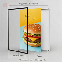 Papan Menu LED Magnetik Aluminium Kustom - Kotak Lampu Poster Mudah Diganti, Kecerahan Otomatis, Opsi Gantung, Tahan Air untuk Kedai Kopi