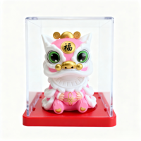 Vente en gros d'ornement de danse lion à secousse automatique à énergie solaire en plastique Figurine animale de dessin animé Décoration de voiture