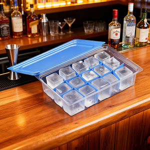 Xiefa Pet Nhựa Ice Cube Hộp Rõ Ràng Trong Suốt Dùng Một Lần Nhựa Ice Cube Khay Với Nắp - Product Image 5