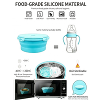 Conteneur de stockage alimentaire pliable en silicone |   Couvercle hermétique compatible avec le réfrigérateur et le micro-ondes |   Ensemble de boîtes de conservation pour la cuisine personnalisables