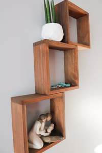 JUNJI Mộc Mạc Tường Nổi Kệ Gỗ Trang Trí Tường Gỗ Quảng Trường Nổi Kệ Cube Kệ - Product Image 4