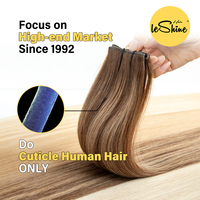 Extensiones de Cabello Humano Ruso Virgen Rizado, Doble Trama, 22 Pulgadas, Reflejos Rubios, Aplicación Fácil e Invisible, Genius Weft