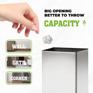 Poubelle murale en acier inoxydable de 6.4 gallons fabriquée à Taiwan - Product Image 3