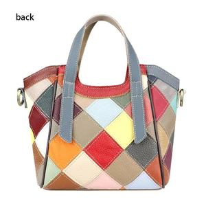 Sacs à main en cuir véritable AndoBag, sac bandoulière à carreaux avec surpiqûres colorées, sac à main décontracté et tendance 1822 - Product Image 3