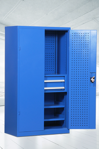 Workshop Garage Storage Equipment Cabinet Heavy Duty Garage 2 Swing Door Steel <b>Tool</b> Cabinet with Drawers and Adjustable Shelves - Product Image 3