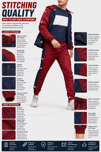 Conjunto Deportivo para Hombre con Capucha y Bloques de Color, Chaqueta Cortavientos de Manga Larga y Pantalones Jogger Deportivos hasta el Tobillo, Ropa de Otoño - Product Image 6