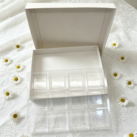 Boîte d'emballage pour aliments, desserts et bonbons, plateau transparent en PET de qualité alimentaire à 12 compartiments, boîte cadeau pour truffes, biscuits et chocolats