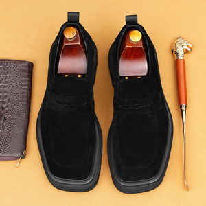 Chaussures en cuir pour hommes décontractées et habillées, nouveau style 2026, cuir véritable, semelle épaisse, bout carré, chaussures décontractées et habillées, tenue formelle - Product Image 2