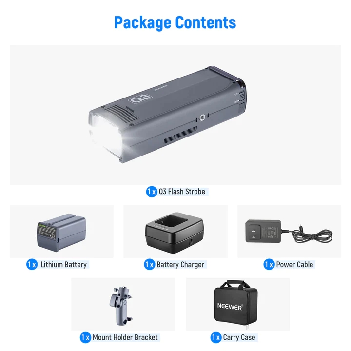 NEEWER Q3 200Ws TTL Flash 1/8000 HSS Strobe Light for Canon, Nikon