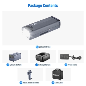 <span class=keywords><strong>NEEWER</strong></span> Q3 200Ws 2.4G TTL Flash (2ème Version) 1/8000 HSS GN58 Lumière Stroboscopique Portable Photographie avec Batterie Lithium 3200mAh - Product Image 6