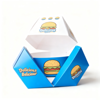 Boîtes à hamburgers hexagonales imprimées sur mesure, emballages jetables pour la restauration rapide, pour hamburgers, frites, poulet à emporter