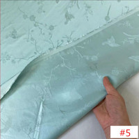 Tissu Jacquard confortable et brillant 100% soie coton 22 m/m 114cm fleurs d'oiseaux biologique pour robe de dame pyjama Cheongsam