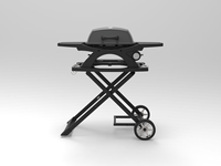 Chariot à four à pizza en acier robuste personnalisé Table de gril enduite de poudre pour usage domestique