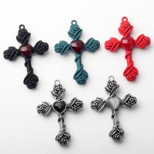 Mới Nhất Thiết Kế Chữ Thập Hình Dạng Mặt Dây Chuyền Charms Kẽm Hợp Kim Mặt Dây Vòng Đeo Tay <span class=keywords><strong>Handmade</strong></span> Tự Làm Đồ Trang Sức Phụ Kiện - Product Image 2