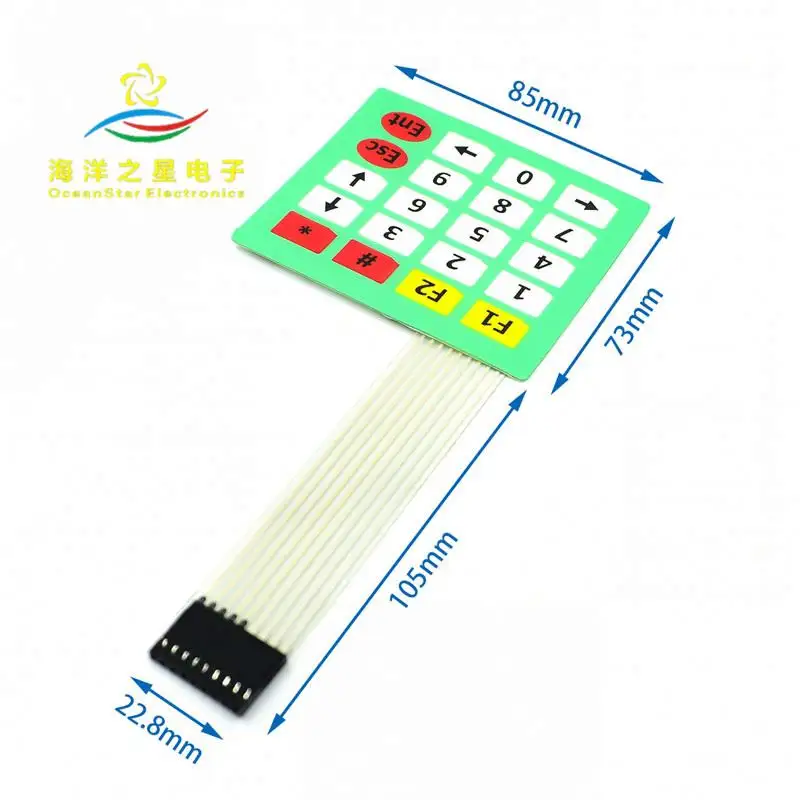 Interruptor De Membrana Painel Conducente Aprendizagem Teclado Membrana Botão 4*5 Matrix Extended Keyboard Module