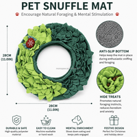 Jouet interactif MoMo Paw en feutre de luxe pour l'engraissemnt lent, avec ventouse antidérapante, pour le renifleur et la poursuite des friandises, en forme de fleur de Noël, pour l'enrichissement des animaux de compagnie