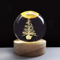 Lampe de nuit en cristal poli 3D durable, boule de cristal mystique, fée de la lune, gravure au laser LED, mascotte, cadeau idéal pour la fête des mères, parfait pour la maison