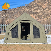 Tente gonflable en coton pour deux chambres - Tente de camping imperméable à montage rapide pour toutes les saisons - 6 à 8 personnes - Extérieur