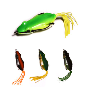 5.5cm High-quality <strong>Floating</strong> Bionic Colorful Glossy Surface Skin Soft Rubber <strong>Frog</strong> Bait with Rubber Skirt Strips Spinner Spoon - Product Image 1