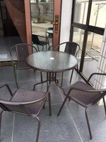 Ensemble de Table à manger d'extérieur en métal, Style Simple, pour bistrot, Patio, Restaurant
