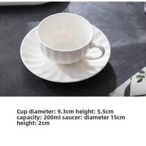 Ensemble <span class=keywords><strong>de</strong></span> tasses et soucoupes à café en porcelaine 6OZ pour restaurant, résistant au four, écologique, <span class=keywords><strong>vaisselle</strong></span> personnalisable en gros avec logo pour café, <span class=keywords><strong>thé</strong></span> et eau - Product Image 5