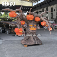 Yüksek simülasyon Animatronic ağacı cadılar bayramı kabak ağacı cadılar bayramı kabak ışık süslemeleri