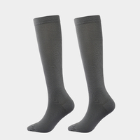 Chaussettes de compression unisexes côtelées jusqu'aux genoux, couleur unie, extensibles, pour la course à pied, le cyclisme, les sports et le quotidien