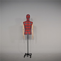 Mannequin de couture de demi-corps de couverture en tissu avec des bras en bois à extrémité haute Offre Spéciale