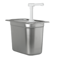 Peralatan Dapur Restoran Heavybao, Dispenser Saus Panas Listrik Stainless Steel PP Pump untuk Konter Makanan Cepat Saji, Mudah Dibersihkan