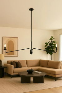 Lustre moderne en laiton doré, luminaire suspendu linéaire pour salle à manger, salon, intérieur élégant - Product Image 6