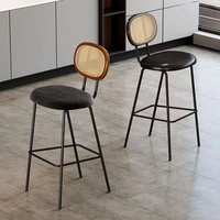 Chaise de bar en rotin de designer chinois avec tabouret arrière café décontracté chaise de réception de bar vintage
