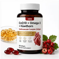 Complément Alimentaire Personnalisé en Gélules pour le Bien-être Cardiaque : Coenzyme Q10 + Oméga-3 + Baie d'Aubépine pour l'Équilibre de la Circulation Vasculaire
