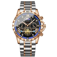 Montre de luxe de style professionnel à quartz en acier inoxydable 10 mm, subtilement opulente, polyvalente, haut de gamme, multifonctionnelle, étanche, avec aiguilles lumineuses