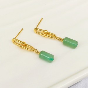 Orecchini a perno strutturati a catena lunga minimalisti, ornamenti auricolari dal design unico per l'uso quotidiano da donna, fornitura all'ingrosso - Product Image 6